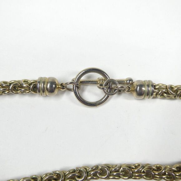 Byzantine Chain Necklace 16 Inches w/Toggle Clasp Vintage - Picture 5 of 7
